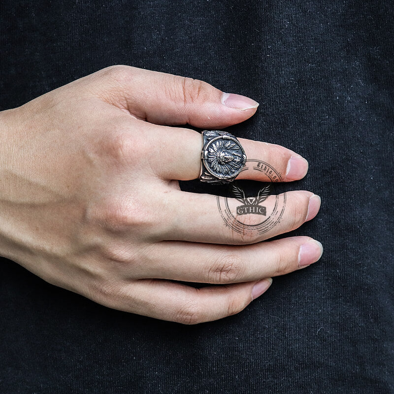 10013-indian-chief-feather-stainless-steel-ring-2.jpg Indian Chief Feather Stainless Steel Ring