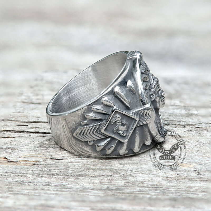 10013-indian-chief-feather-stainless-steel-ring-5.jpg Indian Chief Feather Stainless Steel Ring
