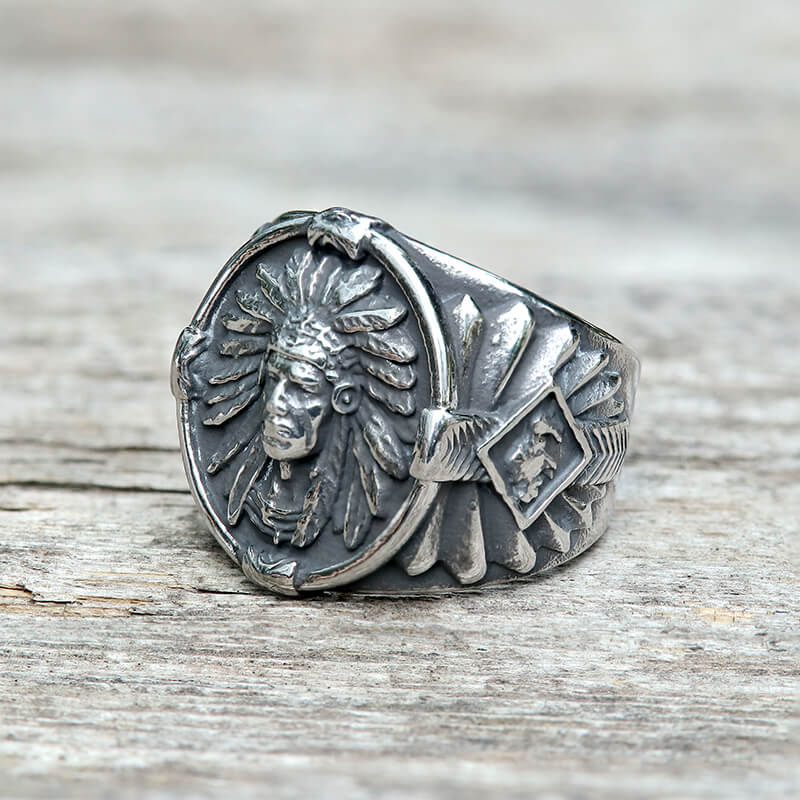 10013-indian-chief-feather-stainless-steel-ring-6.jpg Indian Chief Feather Stainless Steel Ring