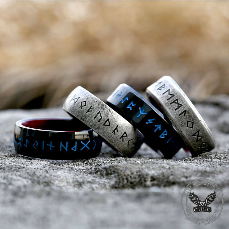 10021-retro-wood-runes-stainless-steel-viking-ring-1.jpg Retro Wood Runes Stainless Steel Viking Ring