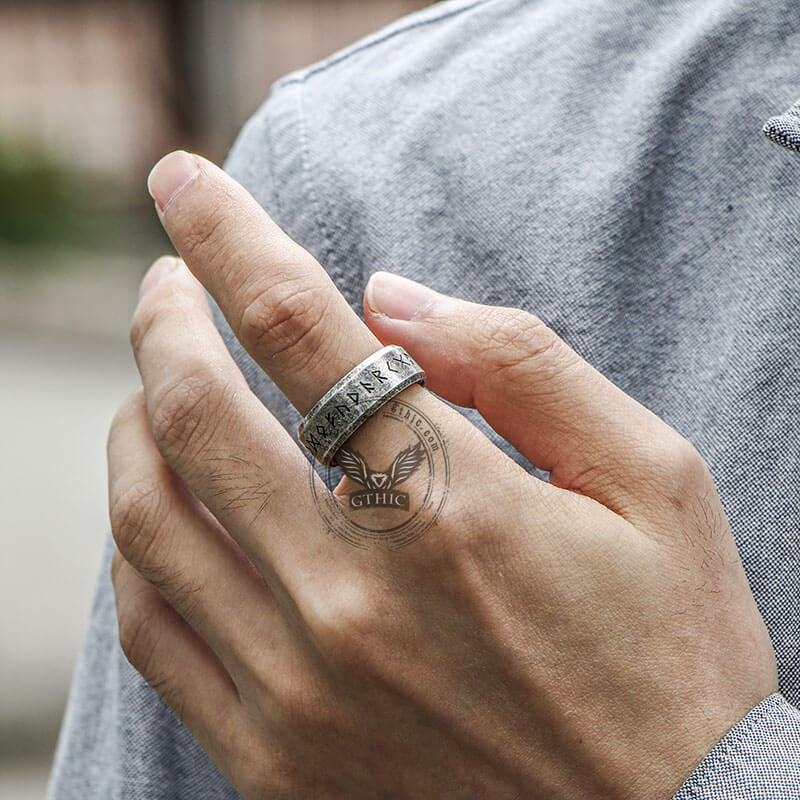 10021-retro-wood-runes-stainless-steel-viking-ring-2.jpg Retro Wood Runes Stainless Steel Viking Ring
