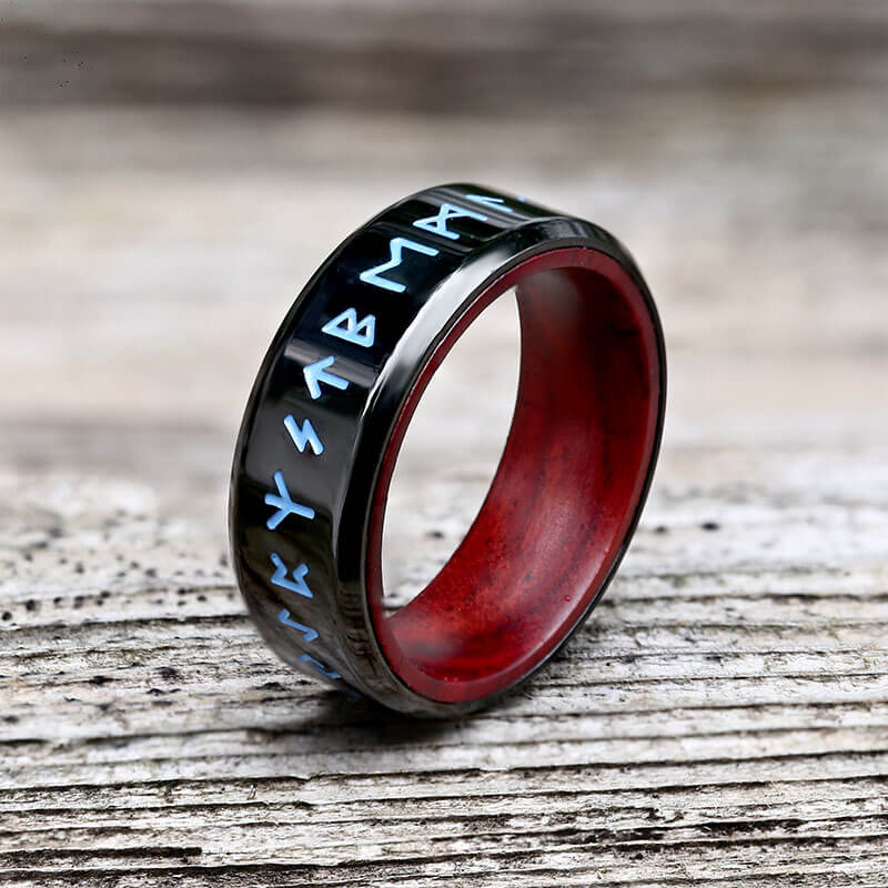 10021-retro-wood-runes-stainless-steel-viking-ring-6.jpg Retro Wood Runes Stainless Steel Viking Ring