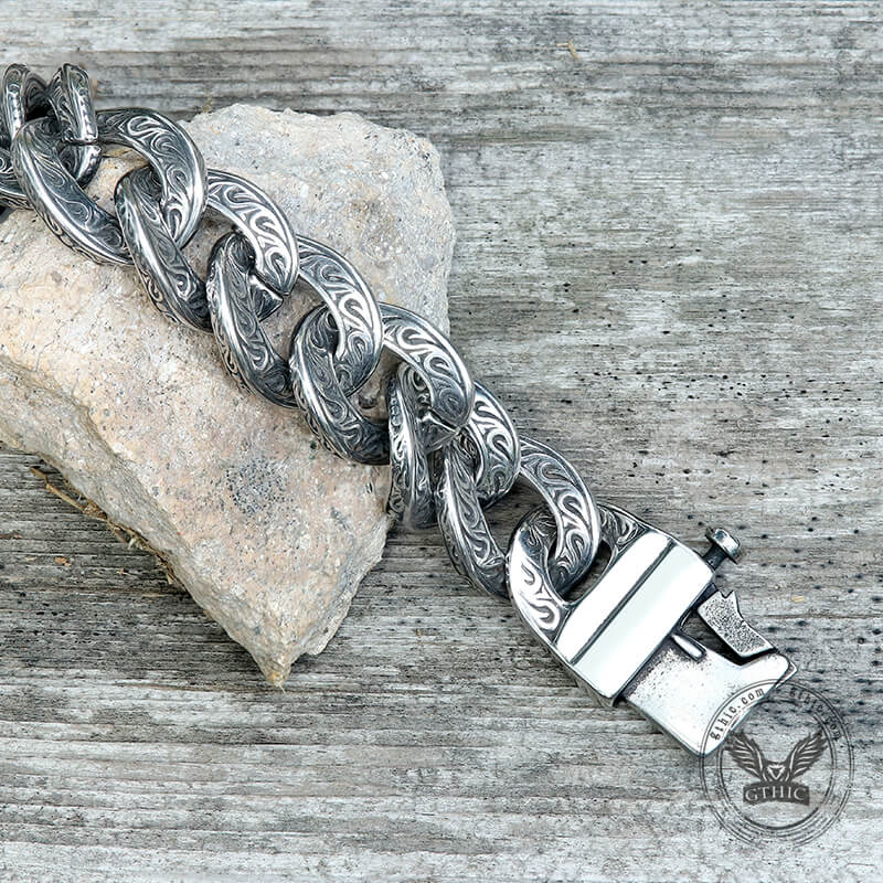 Vintage Carve Pattern Stainless Steel Bracelet