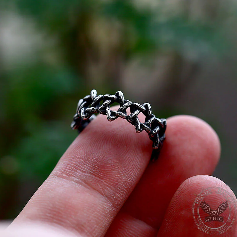 10195-star-of-david-stainless-steel-band-ring-2.webp Star Of David Stainless Steel Band Ring