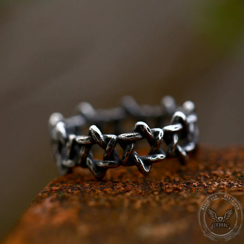10195-star-of-david-stainless-steel-band-ring-3.webp Star Of David Stainless Steel Band Ring