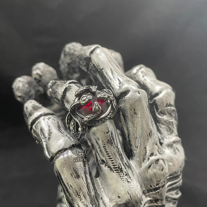Entwine Snakes Stainless Steel Zircon Ring