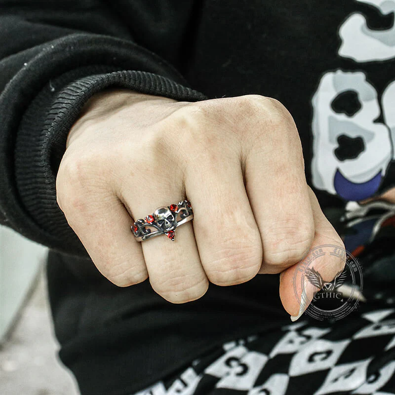 10233-gothic-red-stone-skull-stainless-steel-ring-3.webp Gothic Red Stone Skull Stainless Steel Ring