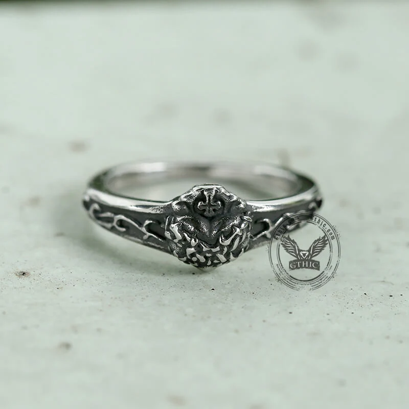 Retro Sacred Heart Of Jesus Stainless Steel Ring