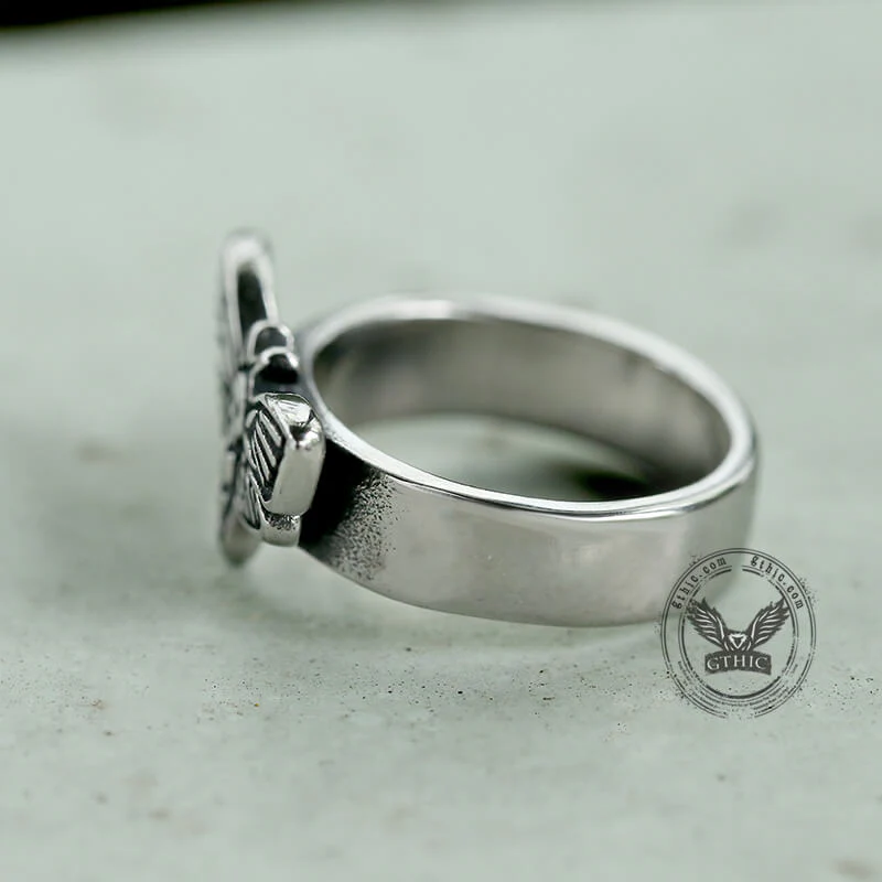 Moth Skull Stainless Steel Animal Ring