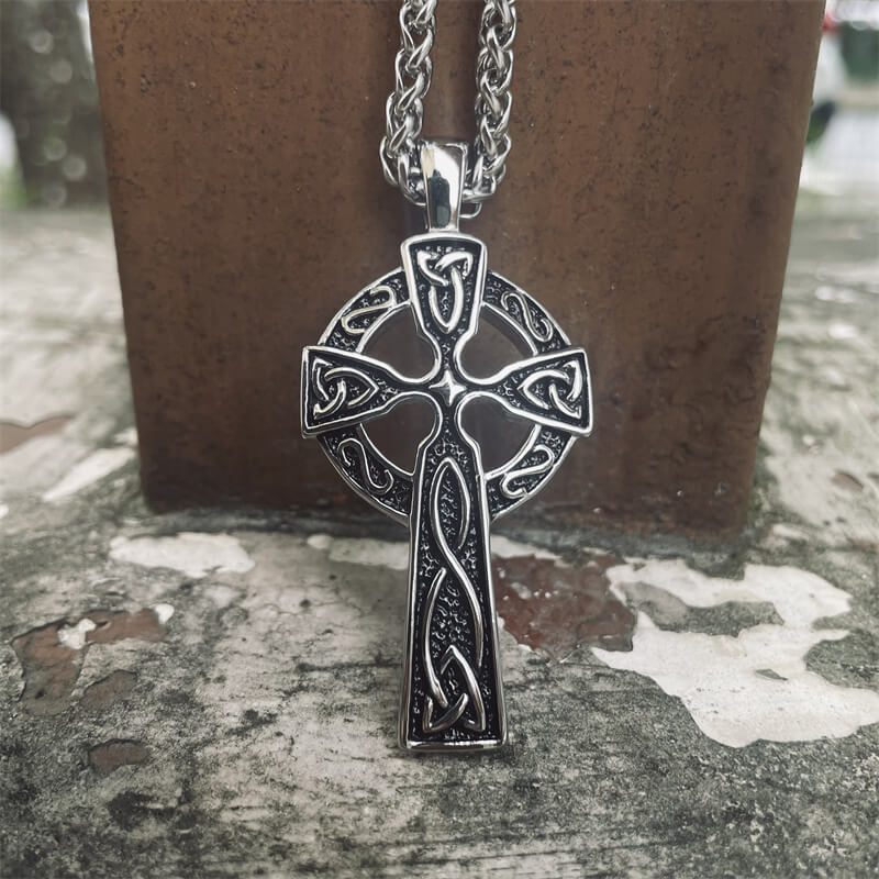 10288-stainless-steel-silver-pendant-only-stainless-steel-silver-pendant-only-variation-1.jpg Viking Celtic Cross Stainless Steel Pendant