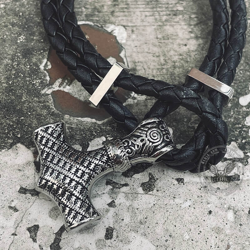10297-thor-s-hammer-viking-stainless-steel-bracelet-4.jpg Thor's Hammer Viking Stainless Steel Bracelet