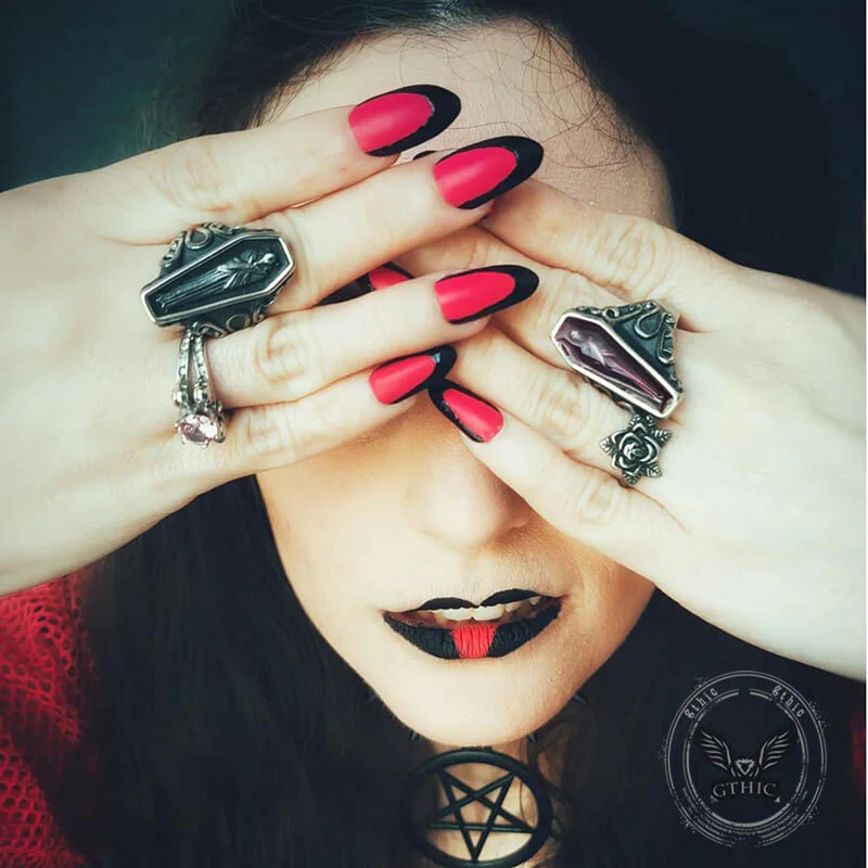 Vintage Rose Skull Stainless Steel Ring