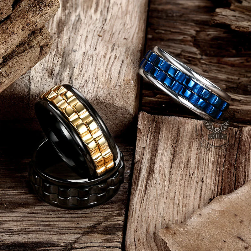 Punk Gear Stainless steel Spinner Ring