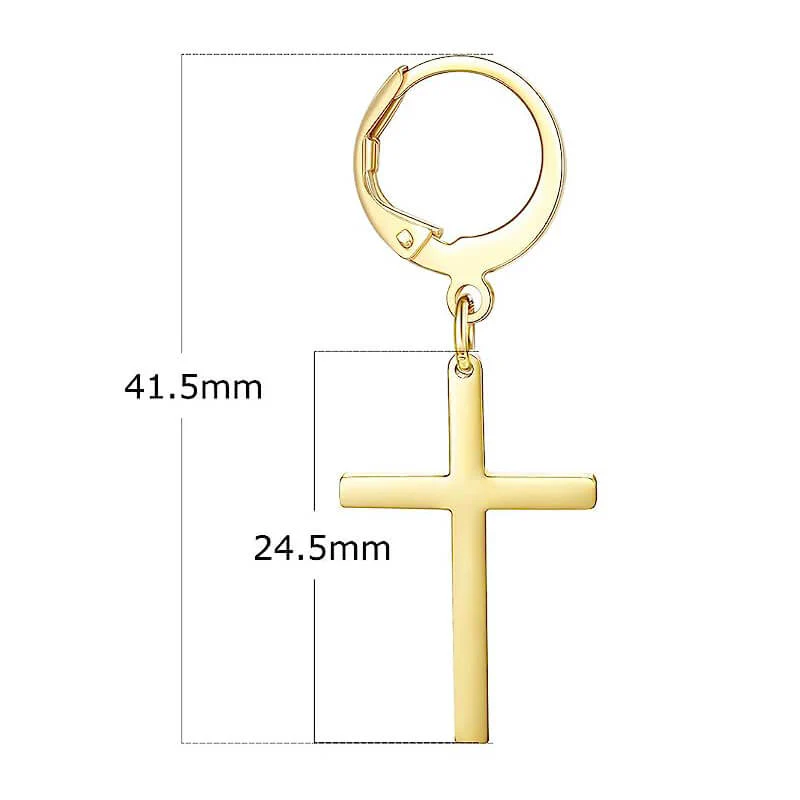 Punk Cross Stainless Steel Hoop Earrings