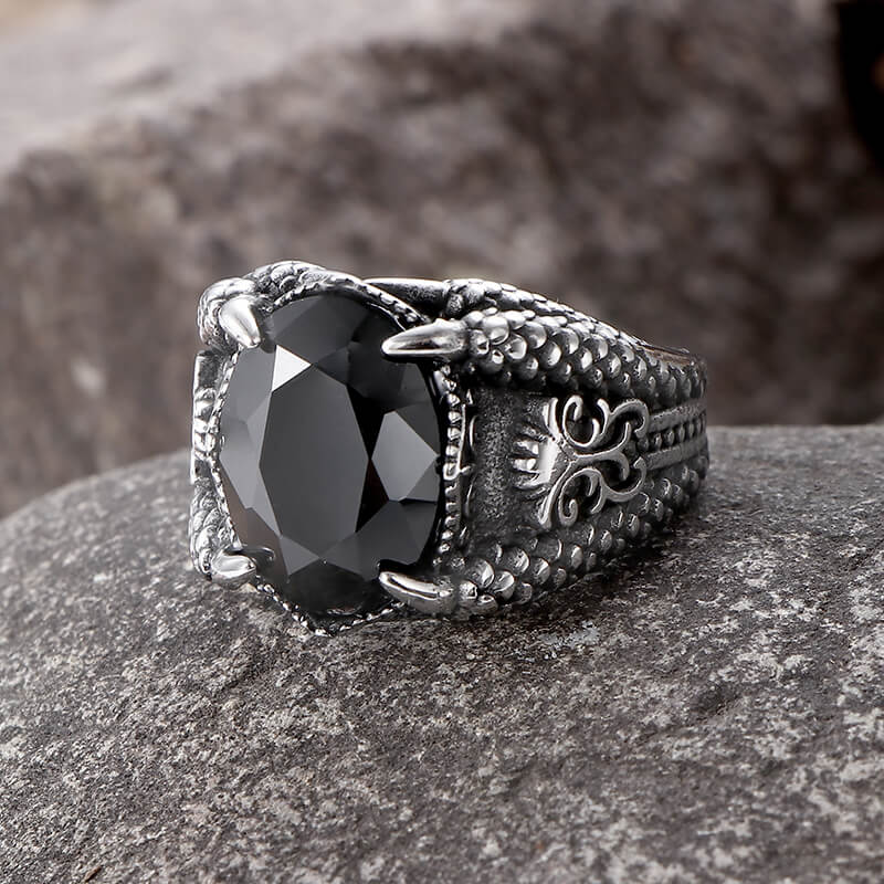 10505-black-8-black-8-variation-1.jpg Dragon Claw Gem Stainless Steel Ring
