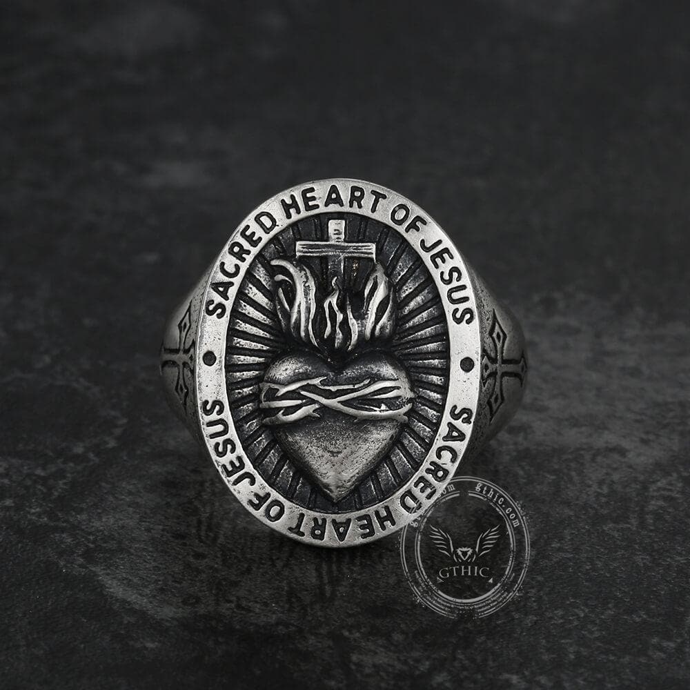 Sacred Heart of Jesus Sterling Sliver Ring