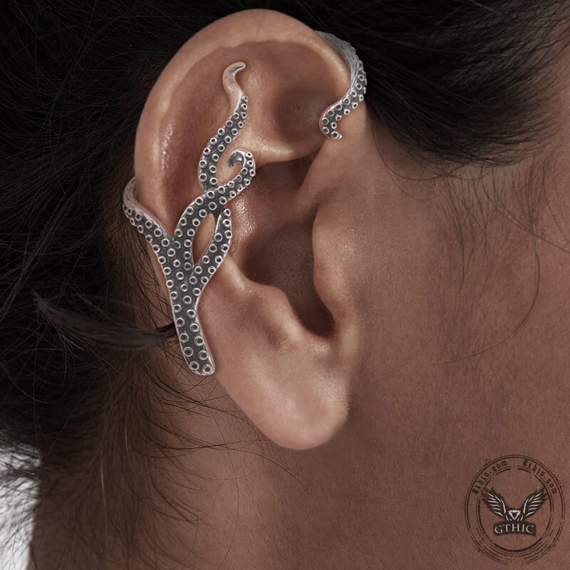 10613-octopus-tentacles-stainless-steel-ear-cuffs-2.webp Octopus Tentacles Stainless Steel Ear Cuffs