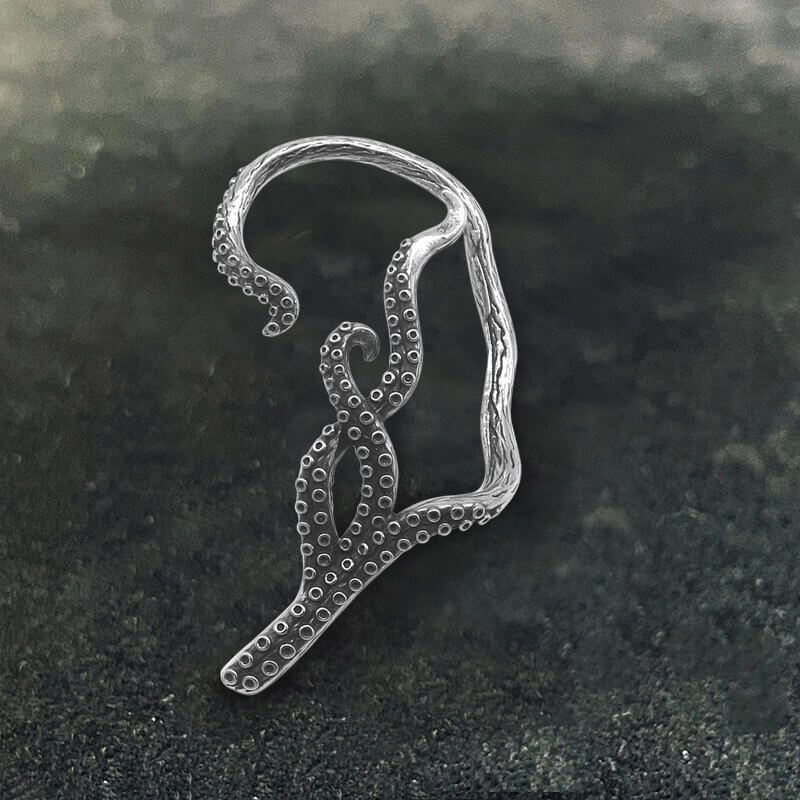 10613-octopus-tentacles-stainless-steel-ear-cuffs-3.jpg Octopus Tentacles Stainless Steel Ear Cuffs