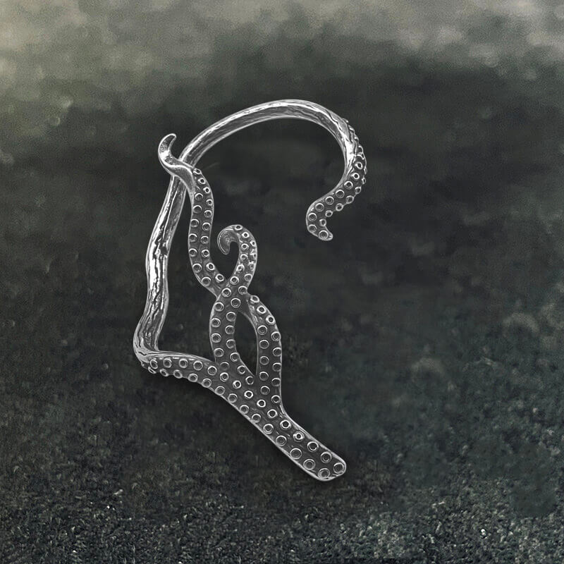 10613-octopus-tentacles-stainless-steel-ear-cuffs-4.jpg Octopus Tentacles Stainless Steel Ear Cuffs