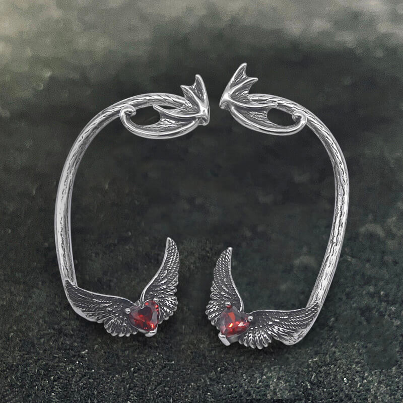 10616-heart-shape-zircon-devil-wings-stainless-steel-ear-cuff-earrings-5.jpg Heart Shape Zircon Devil Wings Stainless Steel Ear Cuff Earrings