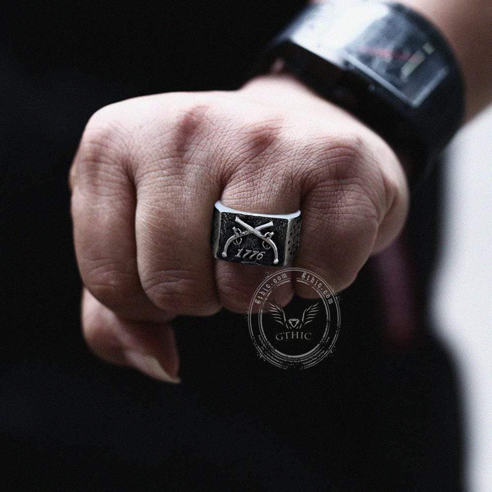 1078-1776-crossed-guns-sterling-silver-ring-2.jpg 1776 Crossed Guns Sterling Silver Ring