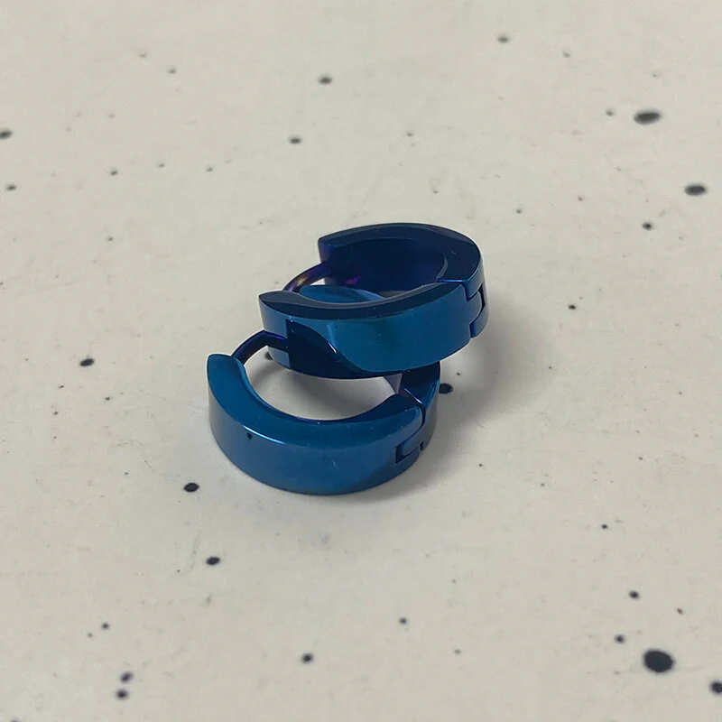 Minimalist Solid Color Stainless Steel Huggie Earrings