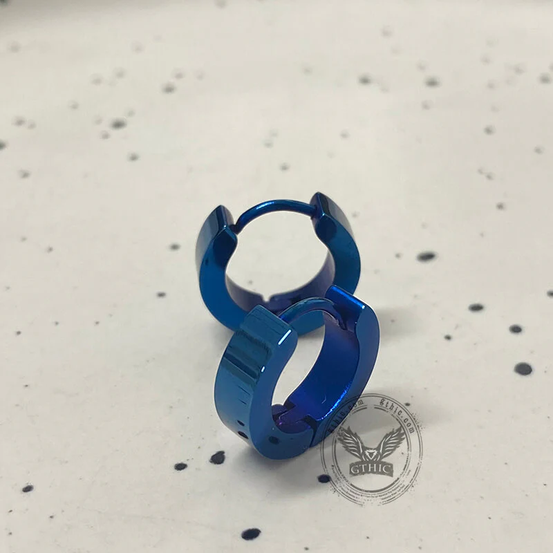 Minimalist Solid Color Stainless Steel Huggie Earrings