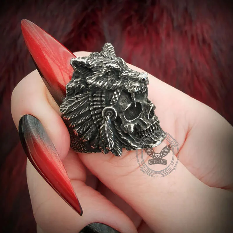 10928-wolf-head-stainless-steel-skull-ring-5.webp Wolf Head Stainless Steel Skull Ring