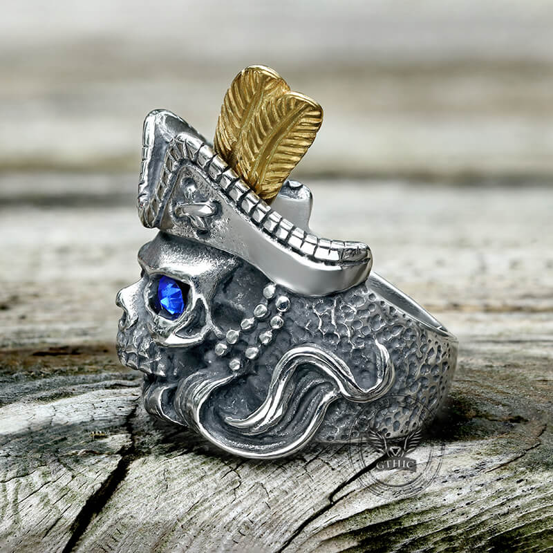 10973-feather-hat-pirate-stainless-steel-ring-4.jpg Feather Hat Pirate Stainless Steel Ring