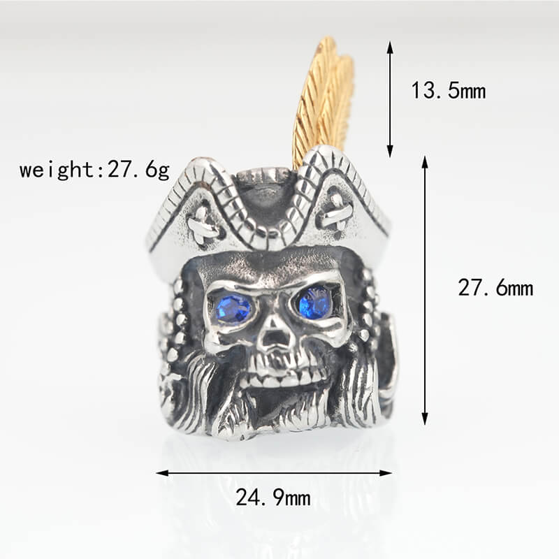 10973-feather-hat-pirate-stainless-steel-ring-6.jpg Feather Hat Pirate Stainless Steel Ring