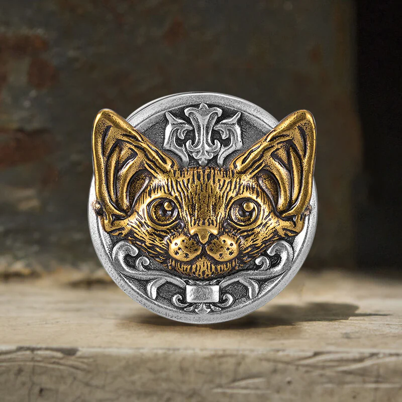 Vintage Cat Head Stainless Steel Ear Gauges