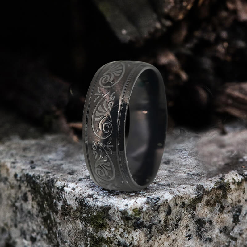 Floral Design Stainless Steel Ring