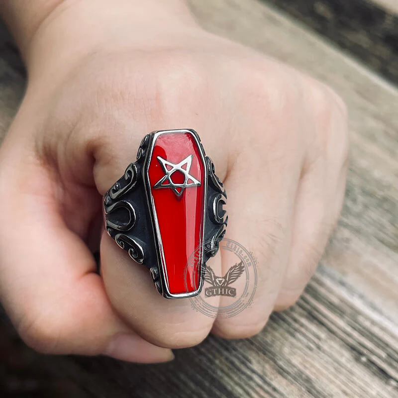 11099-gothic-coffin-pentagram-stainless-steel-ring-3.webp Gothic Coffin Pentagram Stainless Steel Ring