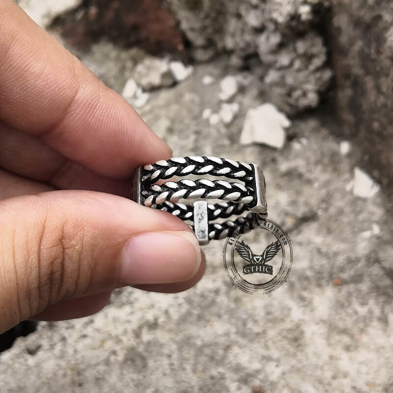 11148-double-wheat-ear-chain-stainless-steel-ring-2.jpg Double Wheat Ear Chain Stainless Steel Ring