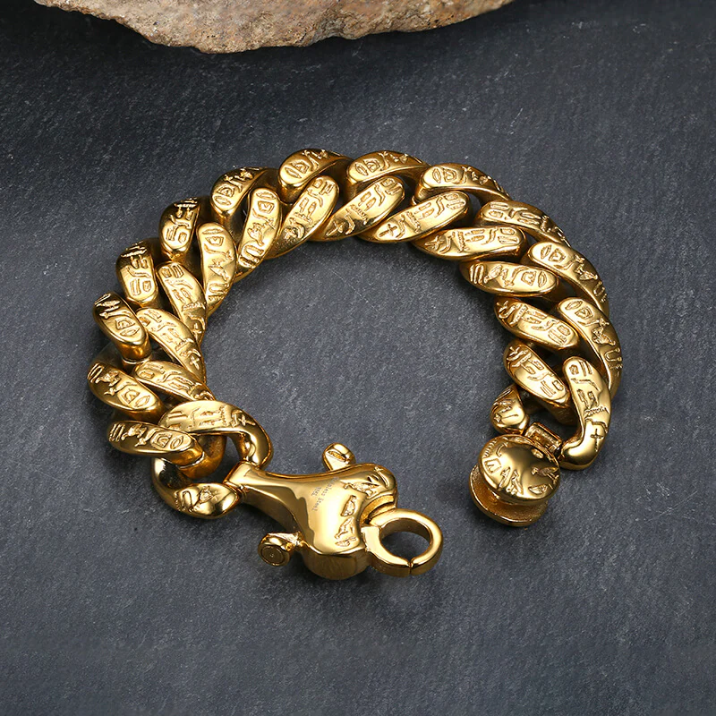 Ancient Egyptian Hieroglyphics Stainless Steel Bracelet