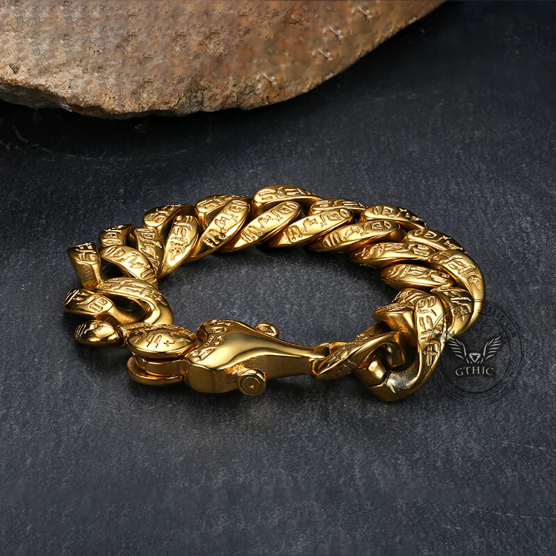 Ancient Egyptian Hieroglyphics Stainless Steel Bracelet