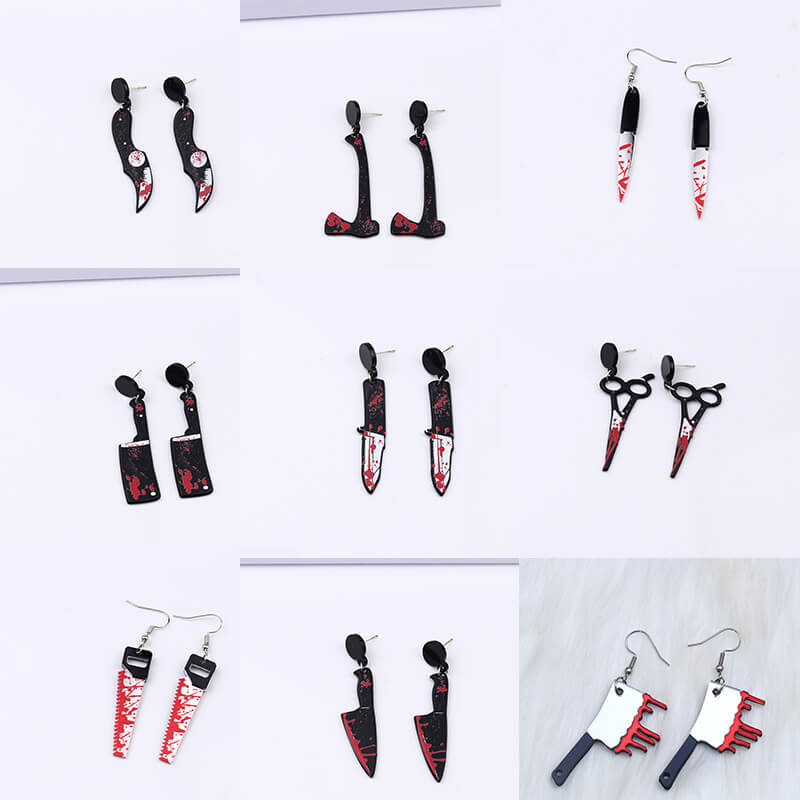 11164-halloween-red-print-acrylic-earrings-12.jpg Halloween Red Print Acrylic Earrings