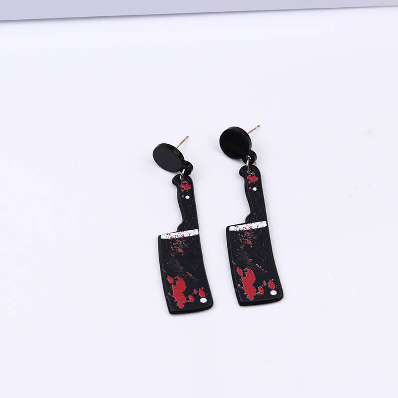 11164-halloween-red-print-acrylic-earrings-5.jpg Halloween Red Print Acrylic Earrings