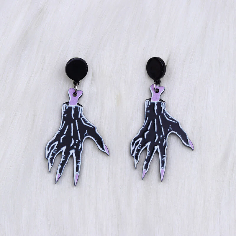 Halloween Skeleton Hands Acrylic Skull Earrings