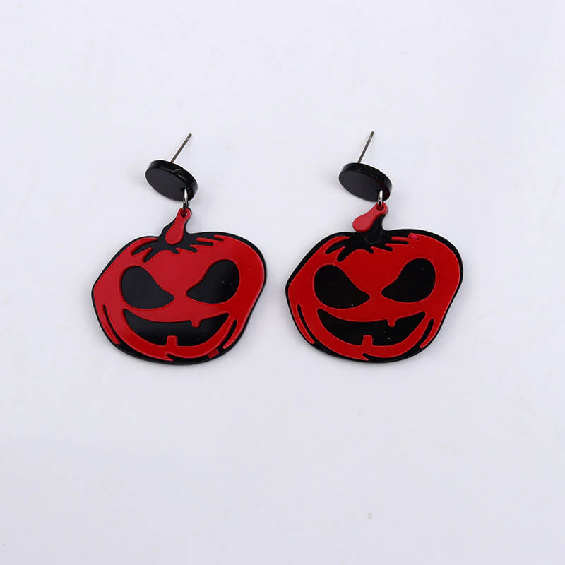 Spooky Pumpkin Acrylic Halloween Earrings