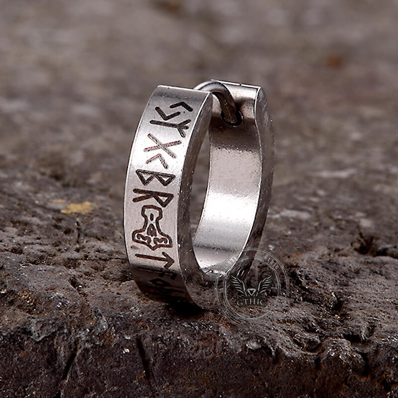 11207-viking-runes-stainless-steel-huggie-earrings-10.jpg Viking Runes Stainless Steel Huggie Earrings