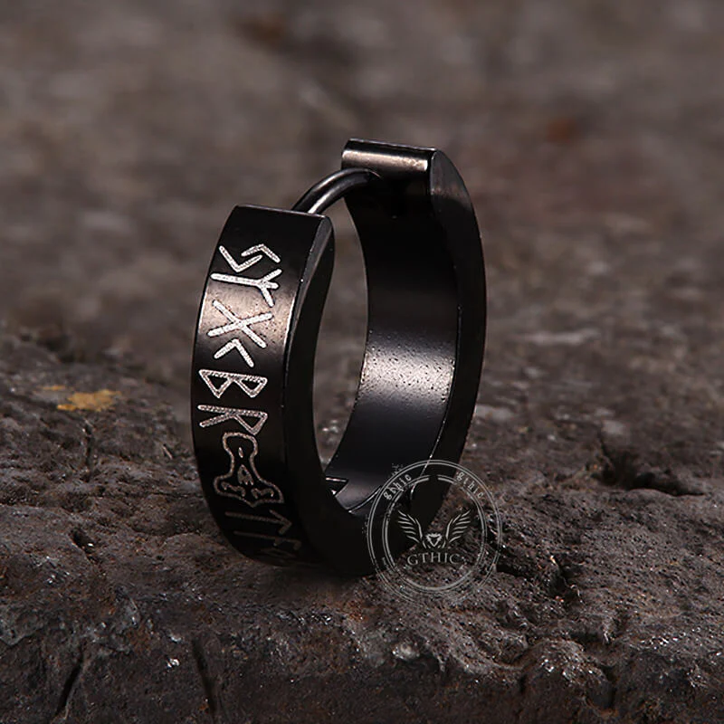 11207-viking-runes-stainless-steel-huggie-earrings-11.webp Viking Runes Stainless Steel Huggie Earrings