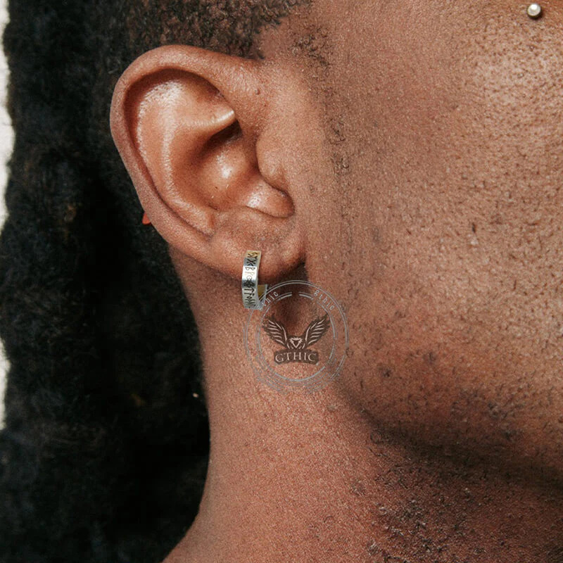 11207-viking-runes-stainless-steel-huggie-earrings-3.webp Viking Runes Stainless Steel Huggie Earrings