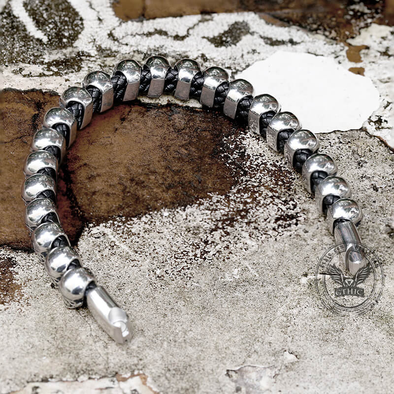 11265-surrounded-skulls-stainless-steel-bracelet-6.jpg Surrounded Skulls Stainless Steel Bracelet