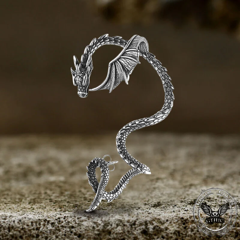 11270-flying-dragon-stainless-steel-stud-earrings-1.webp Flying Dragon Stainless Steel Stud Earrings