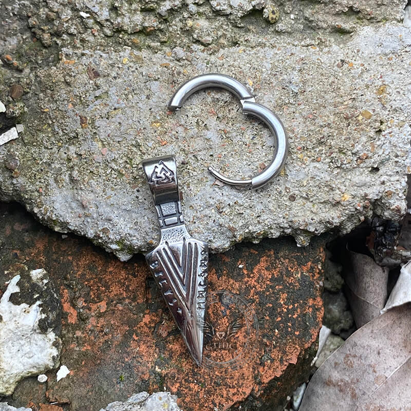 11278-viking-spear-head-valknut-stainless-steel-earrings-5.jpg Viking Spear Head Valknut Stainless Steel Earrings