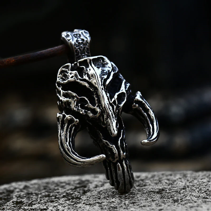 Mandalorian Symbol Skull Stainless Steel Pendant