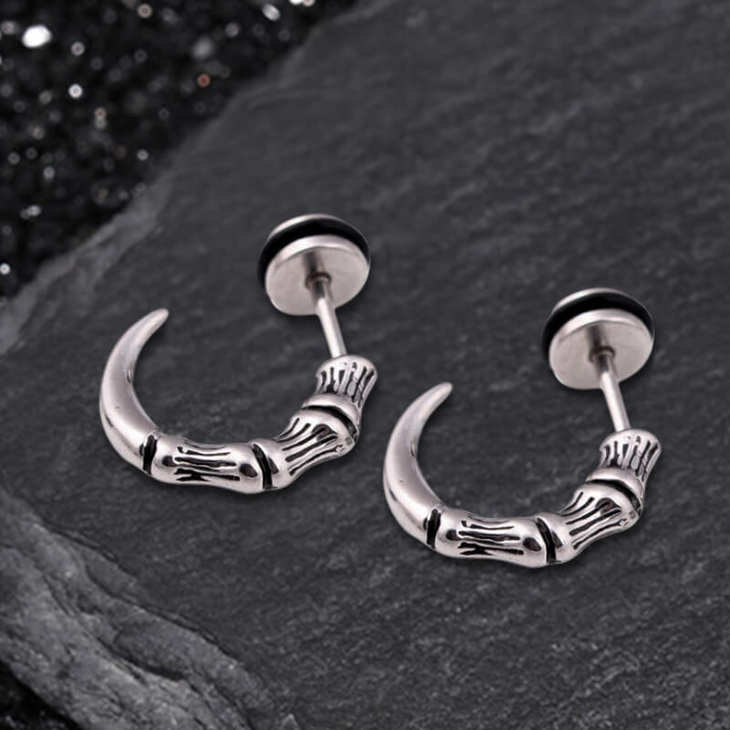Vintage Eagle Claw Stainless Steel Earrings