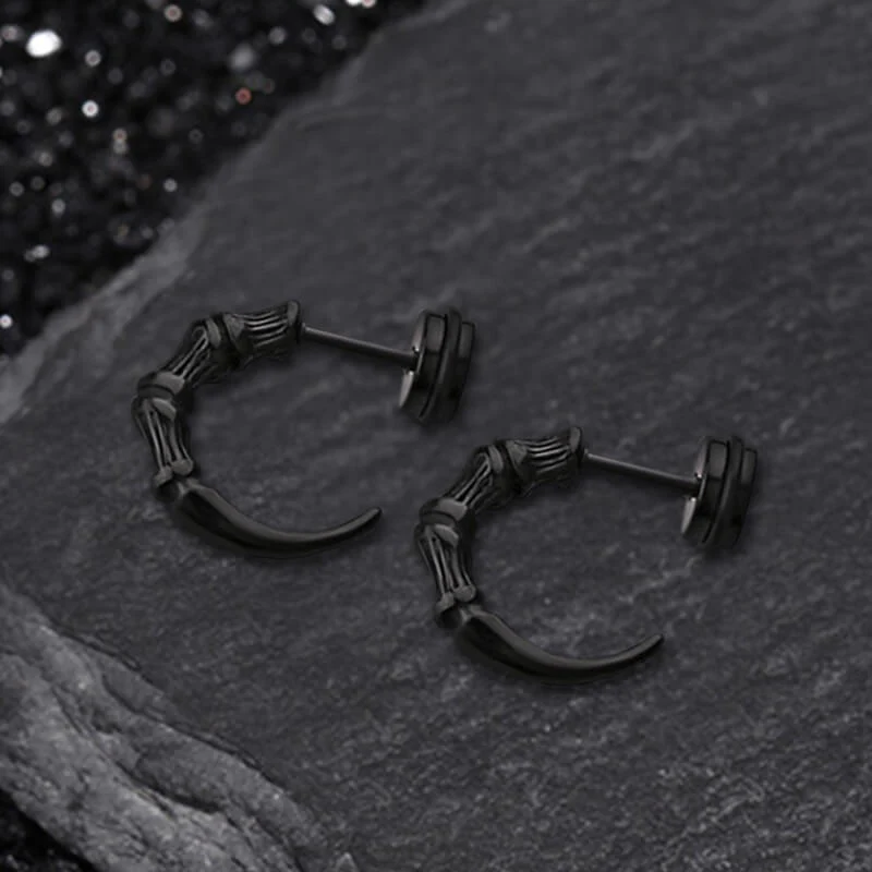 Vintage Eagle Claw Stainless Steel Earrings