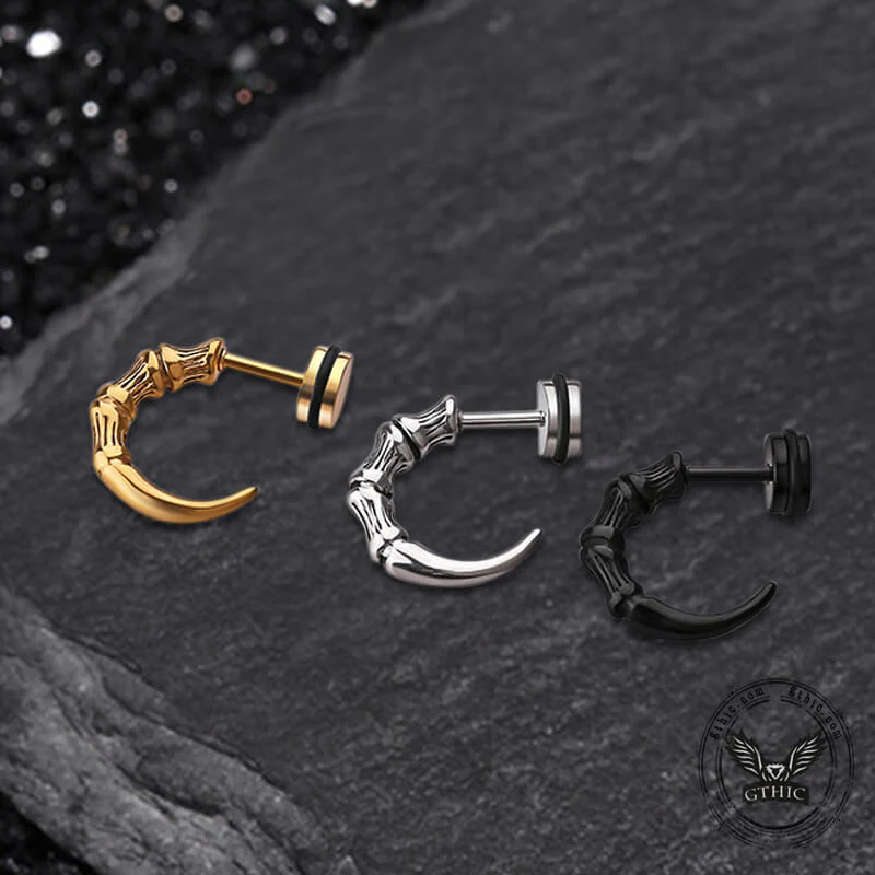 Vintage Eagle Claw Stainless Steel Earrings